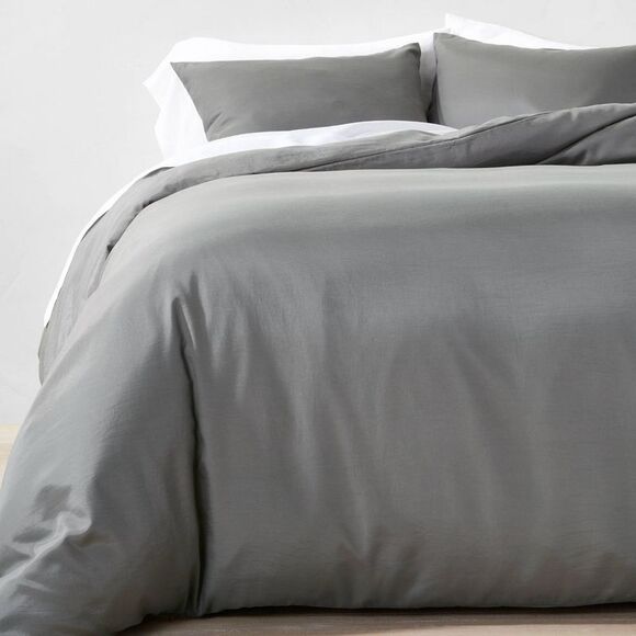Open Box - Casaluna - 3pc King Lyocell Cotton Blend Duvet & Sham Set Dar Gray - Picture 1 of 6